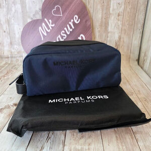 Unisex Michael Kors Navy Blue Black Cosmetic Bag